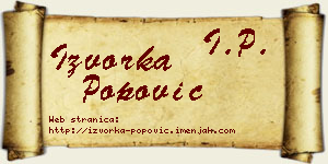 Izvorka Popović vizit kartica
